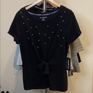 New Black T shirt with pearls
